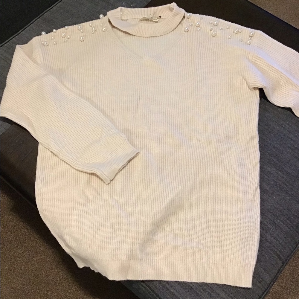 Entro Beaded shoulder sweater, large